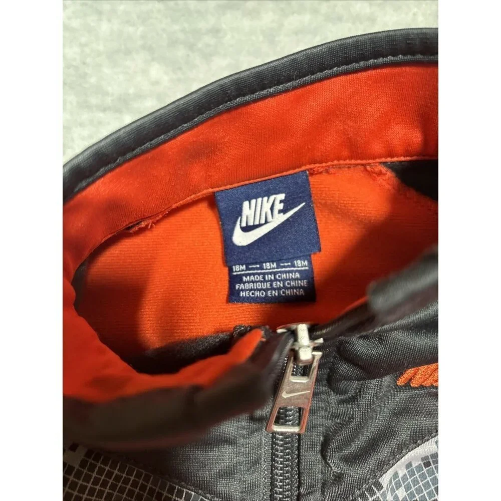 Nike Boys Jacket Zip Orange Gray 18‎ Months Lightweight